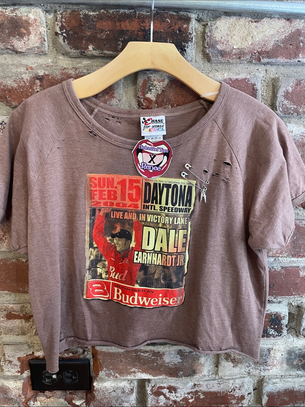 Nascar Dale Earnhardt Jr. Graphic Long Sleeve Tee - Brown